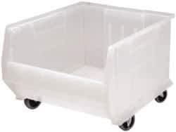 Quantum Storage - 125 Lb. Load Capacity, 23-7/8" Deep, Clear Polypropylene Hopper Stacking Bin - 12" High x 18-1/4" Wide x 23-7/8" Long - Top Tool & Supply