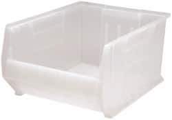 Quantum Storage - 125 Lb. Load Capacity, 23-7/8" Deep, Clear Polypropylene Hopper Stacking Bin - 12" High x 18-1/4" Wide x 23-7/8" Long - Top Tool & Supply