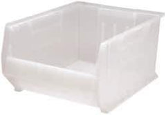 Quantum Storage - 125 Lb. Load Capacity, 23-7/8" Deep, Clear Polypropylene Hopper Stacking Bin - 12" High x 18-1/4" Wide x 23-7/8" Long - Top Tool & Supply