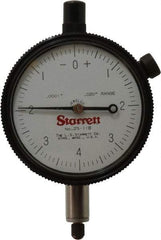 Starrett - 0.02" Range, 0-4-0 Dial Reading, 0.0001" Graduation Dial Drop Indicator - 2-1/4" Dial, 0.008" Range per Revolution - Top Tool & Supply