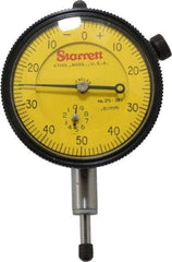 Starrett - 10mm Range, 0-50-0 Dial Reading, 0.01mm Graduation Dial Drop Indicator - 2-1/4" Dial, 1mm Range per Revolution - Top Tool & Supply