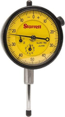 Starrett - 25mm Range, 0-50-0 Dial Reading, 0.01mm Graduation Dial Drop Indicator - 2-1/4" Dial, 1mm Range per Revolution - Top Tool & Supply