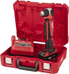 Milwaukee Tool - 18 Volt 3/8" Chuck Right Angle Handle Cordless Drill - 0-1500 RPM, Keyless Chuck, Reversible, 1 Lithium-Ion Battery Included - Top Tool & Supply