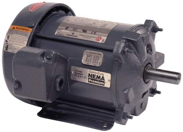 US Motors - 125 hp, TEFC Enclosure, No Thermal Protection, 1,785 RPM, 460 Volt, 60 Hz, Three Phase Premium Efficient Motor - Size 444 Frame, Rigid Mount, 1 Speed, Ball Bearings, 144 Full Load Amps, F Class Insulation, Reversible - Top Tool & Supply