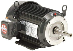 US Motors - 1/3 hp, TEFC Enclosure, No Thermal Protection, 3,500 RPM, 208-230/460 Volt, 60 Hz, Three Phase Standard Efficient Motor - Size 56 Frame, C-Face Mount, 1 Speed, Ball Bearings, 1.5-1.4/0.7 Full Load Amps, F Class Insulation, Reversible - Top Tool & Supply