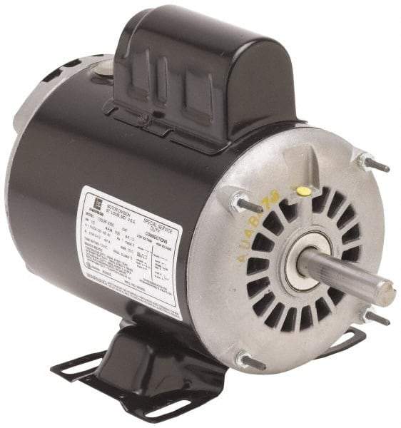 US Motors - 5 hp, ODP Enclosure, No Thermal Protection, 1,740 RPM, 230 Volt, 60 Hz, Single Phase Permanent Split Capacitor (PSC) Motor - Size 215 Frame, Rigid Mount, 1 Speed, Ball Bearings, 22 Full Load Amps, F Class Insulation - Top Tool & Supply