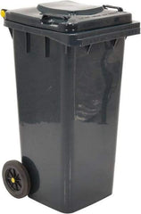 Vestil - 32 Gal Gray Square Trash Can - Polyethylene, None Graphic, 38" High x 21-13/16" Long x 18-3/4" Wide, Lid Included - Top Tool & Supply