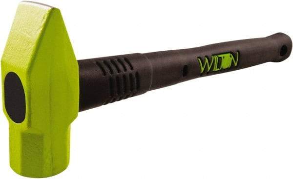 Wilton - 3 Lb Head Drop Forged Steel Ball Pein Hammer - Steel Handle with Grip, 16" OAL, Steel Rods Throughout for Added Strength - Top Tool & Supply