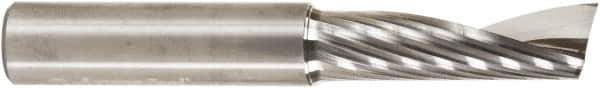 Amana Tool - 1/2" Cutting Diam x 1-5/8" Length of Cut, 1 Flute, Upcut Spiral Router Bit - Uncoated, Right Hand Cut, Solid Carbide, 3-1/2" OAL x 1/2" Shank Diam, 30° Helix Angle - Top Tool & Supply