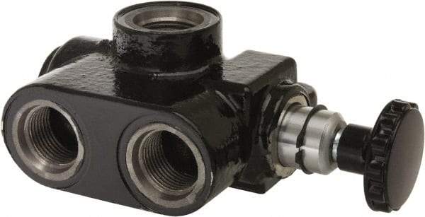 Parker - 20 GPM 5/8 Inlet Cast Iron Hydraulic Control Valve - 7/8-14 Thread, 3,000 psi, 3.31" Wide x 5.79" Long - Top Tool & Supply