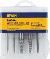 Irwin - Bolt Extractor Sets - MP #1,2,3,4,5 5PC SCREW EXTRACTOR SET - Top Tool & Supply