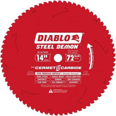 Freud - 14" Blade Diam, 72 Teeth, Carbide-Tipped Cold Saw Blade - 1" Arbor Hole Diam, 0.071" Blade Thickness - Top Tool & Supply