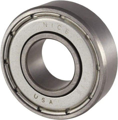 Nice - 3/4" Bore Diam, 2" OD, Double Shield Precision Ground Radial Ball Bearing - 9/16" Wide, 1 Row, Round Bore, 1,350 Lb Static Capacity, 2,967 Lb Dynamic Capacity - Top Tool & Supply