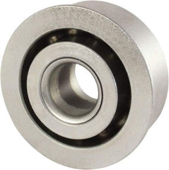 Nice - 5/16" Bore Diam, 7/8" OD, Open Unground Full Complement Radial Ball Bearing - 5/16" Wide, With Flange, 1 Row, Round Bore, 425 Lb Dynamic Capacity - Top Tool & Supply