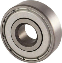 Nice - 5/8" Bore Diam, 1-3/4" OD, Double Shield Semi Ground Extra Light Radial Ball Bearing - 1/2" Wide, 1 Row, Round Bore, 1,025 Lb Static Capacity, 1,300 Lb Dynamic Capacity - Top Tool & Supply