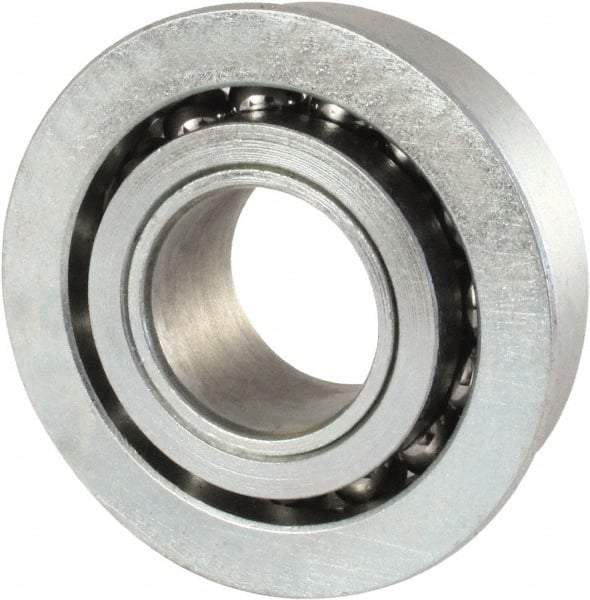 Nice - 3/4" Bore Diam, 1-3/4" OD, Open Unground Full Complement Radial Ball Bearing - 5/8" Wide, With Flange, 1 Row, Round Bore, 1,550 Lb Dynamic Capacity - Top Tool & Supply