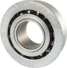 Nice - 5/8" Bore Diam, 1-1/2" OD, Open Unground Full Complement Radial Ball Bearing - 31/64" Wide, With Flange, 1 Row, Round Bore, 1,328 Lb Dynamic Capacity - Top Tool & Supply