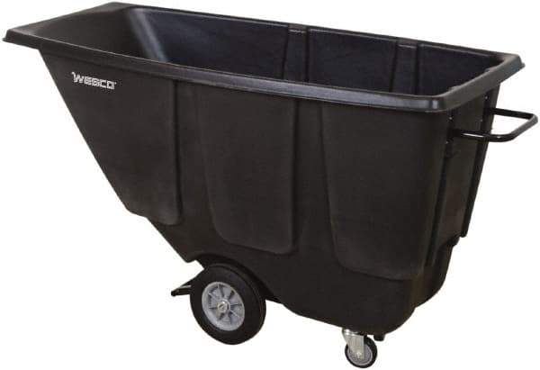 Wesco Industrial Products - 850 Lb Load Capacity, 1 Cu Yd, Polyethylene Tilt Truck - 24-1/2" Wide x 72-1/2" Long x 37" High, Black - Top Tool & Supply