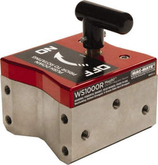Mag-Mate - 4" Wide x 4-1/2" Deep x 3" High Rare Earth Magnetic Welding & Fabrication Square - 3/8-16 Hole Thread, 1000 Lb Average Pull Force - Top Tool & Supply