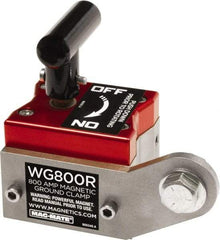 Mag-Mate - 800 Amps Grounding Capacity, 4-5/8" High, Rare Earth Magnetic Welding & Fabrication Ground Clamp - 450 Lb Average Pull Force, Square Magnet, Zinc Plated Steel Stud, Compatible with Flat & Round Surfaces - Top Tool & Supply