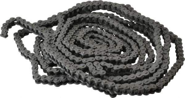 Morse - 1/4" Pitch, ANSI 25, Single Strand Roller Chain - Chain No. 25, 10 Ft. Long, 0.13" Roller Diam, 1/8" Roller Width - Top Tool & Supply