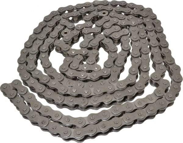 Morse - 5/8" Pitch, ANSI 50, Low Maintenance Roller Chain - Chain No. 50, 10 Ft. Long, 0.4" Roller Diam, 3/8" Roller Width - Top Tool & Supply