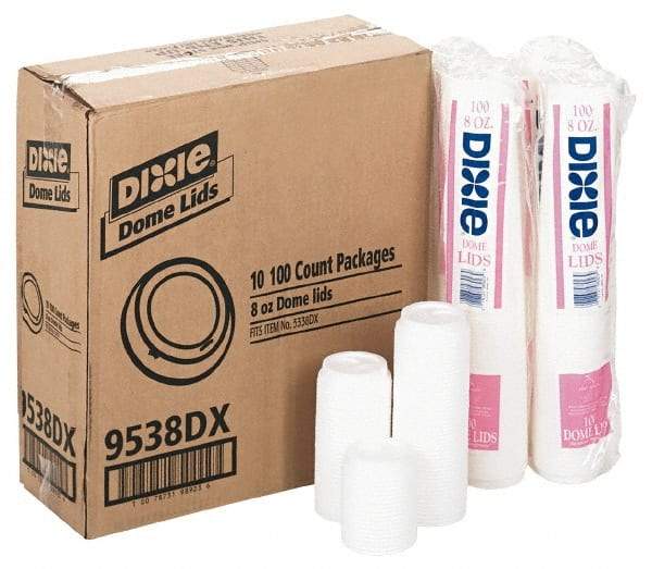 Dixie - Dixie Dome Drink-Thru Lids for 8 oz Hot Cups - White - Top Tool & Supply