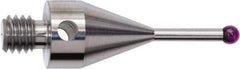 Renishaw - 0.1969 Inch Ball Diameter, Stainless Steel Stem, M4 Thread, Ruby Point Ball Tip CMM Stylus - 0.5354 Inch Working Length, 0.1378 Inch Stem Diameter, 0.689 Inch Overall Length - Top Tool & Supply