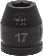 Armstrong - 3/4" Drive 17mm Standard Impact Socket - 6 Points, 1-7/8" OAL - Top Tool & Supply