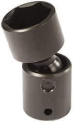 Proto - 1/2" Drive 1/2" Standard Universal Impact Socket - 6 Points, 2-19/32" OAL - Top Tool & Supply