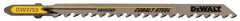 DeWALT - 4" Long, 6 Teeth per Inch, High Carbon Steel Jig Saw Blade - Toothed Edge, 1/4" Wide x 0.06" Thick, U-Shank - Top Tool & Supply