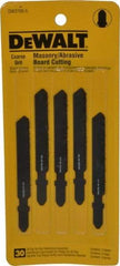 DeWALT - 3" Long, Carbide Grit Jig Saw Blade - Continuous Edge, 0.3" Wide x 0.06" Thick, T-Shank - Top Tool & Supply