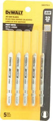 DeWALT - 3" Long, 32 Teeth per Inch, High Carbon Steel Jig Saw Blade - Toothed Edge, 0.3" Wide x 0.035" Thick, T-Shank - Top Tool & Supply