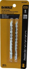 DeWALT - 4" Long, 6 Teeth per Inch, High Carbon Steel Jig Saw Blade - Toothed Edge, 1/4" Wide x 0.035" Thick, T-Shank - Top Tool & Supply