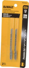 DeWALT - 3" Long, 12 Teeth per Inch, High Carbon Steel Jig Saw Blade - Toothed Edge, 1/4" Wide x 0.06" Thick, T-Shank - Top Tool & Supply