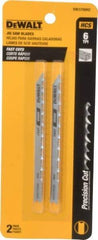 DeWALT - 4" Long, 6 Teeth per Inch, High Carbon Steel Jig Saw Blade - Toothed Edge, 1/4" Wide x 0.06" Thick, U-Shank - Top Tool & Supply