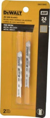 DeWALT - 3" Long, 24 Teeth per Inch, High Carbon Steel Jig Saw Blade - Toothed Edge, 0.3" Wide x 0.0313" Thick, U-Shank - Top Tool & Supply