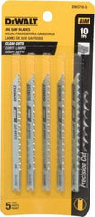 DeWALT - 4" Long, 10 Teeth per Inch, High Carbon Steel Jig Saw Blade - Toothed Edge, 1/4" Wide x 0.06" Thick, U-Shank - Top Tool & Supply