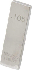 Mitutoyo - 0.105" Rectangular Steel Gage Block - Accuracy Grade 0, Includes Certificate of Inspection - Top Tool & Supply