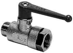 Legris - 1/8" Pipe, Brass Standard Ball Valve - 1 Piece, Inline - One Way Flow, MBSPP x FBSPP Ends, Lever Handle, 580 WOG - Top Tool & Supply