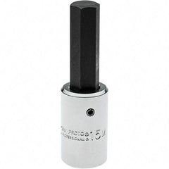 Proto - 1/2" Drive, 15mm Hex Bit Socket - 3-5/8" OAL, 1" Bit Length - Top Tool & Supply