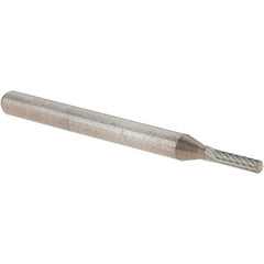 M.A. Ford - 1/16" Cut Diam, 1/8" Shank Diam, Cylinder Head Double Cut Burr - Carbide, Flat End, 1/4" LOC, 1-1/2" OAL - Top Tool & Supply