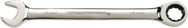 GearWrench - 14mm 12 Point Combination Wrench - 7-1/2" OAL, Steel, Full Polish Finish - Top Tool & Supply