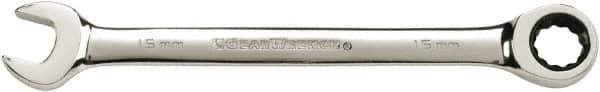 GearWrench - 19mm 12 Point Combination Wrench - 9.764" OAL, Steel, Full Polish Finish - Top Tool & Supply