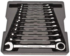 GearWrench - 12 Piece, 8mm to 19mm, Combination Wrench Set - Metric Measurement Standard, Chrome Finish, Comes in Tray - Top Tool & Supply