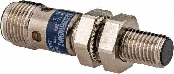 Telemecanique Sensors - NPN, NC, 1.5mm Detection, Cylinder Shielded, Inductive Proximity Sensor - 3 Wires, IP67, 12 to 24 VDC, M12x1 Thread, 45mm Long x 0.39 Inch Wide - Top Tool & Supply