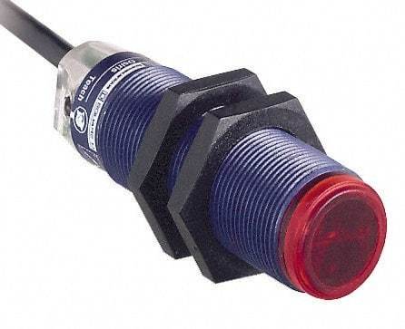 Telemecanique Sensors - Cable Connector, 5m Nominal Distance, Shock and Vibration Resistant, Retroreflective Photoelectric Sensor - 12 to 24 VDC, 500 Hz, PBT, 46mm Long x 18mm Wide x 7 Inch High - Top Tool & Supply