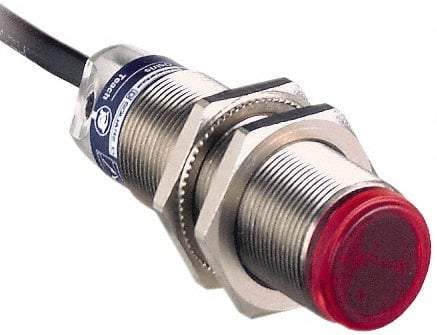 Telemecanique Sensors - Cable Connector, 30m Nominal Distance, Shock and Vibration Resistant, Through Beam Photoelectric Sensor - 12 to 24 VDC, 250 Hz, Brass, 62mm Long x 18mm Wide x 7 Inch High - Top Tool & Supply