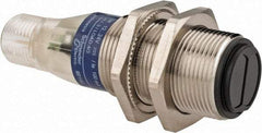 Telemecanique Sensors - 4 Pin M12 Connector, 4m Nominal Distance, Shock and Vibration Resistant, Retroreflective Photoelectric Sensor - 12 to 24 VDC, 500 Hz, Nickel Plated Brass, 2.36 Inch Long x 0.71 Inch Wide - Top Tool & Supply