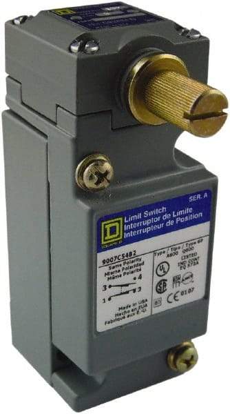 Square D - SPDT, NC/NO, 600 Volt 5 Pin Male Terminal, Rotary Head Actuator, General Purpose Limit Switch - 1, 2, 4, 6, 12, 13, 6P NEMA Rating, IP67 IPR Rating - Top Tool & Supply